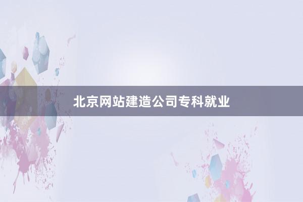 北京网站建造公司专科就业